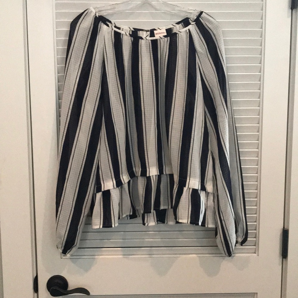 Striped sheer peplum top by Merona
